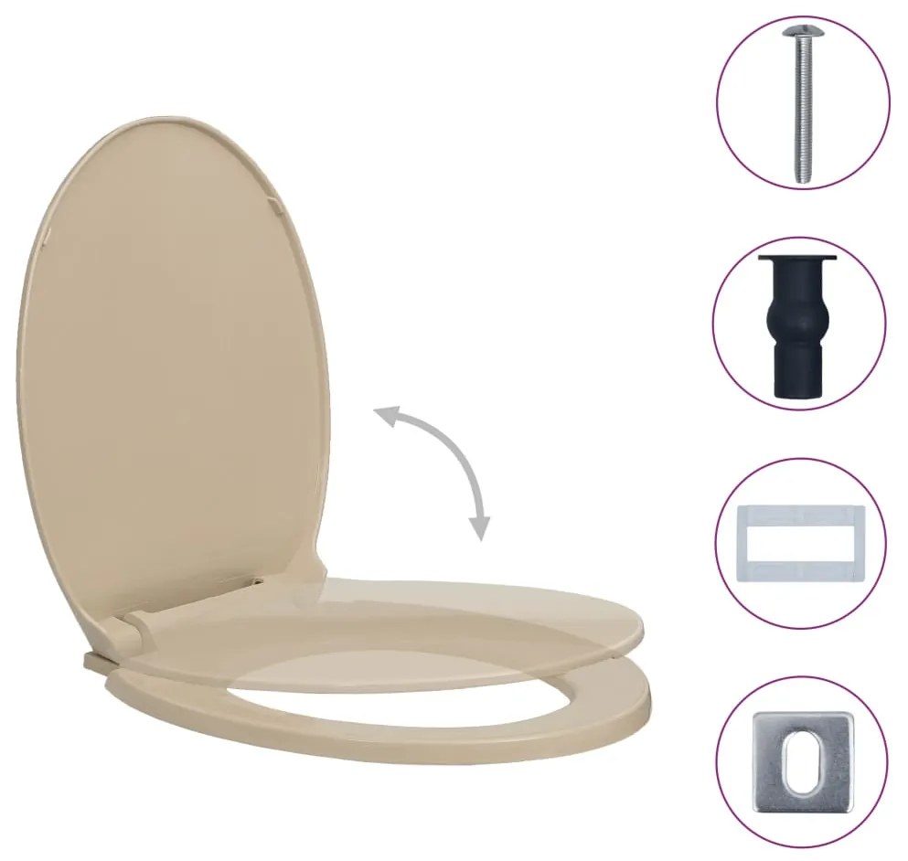Tampo sanita oval fecho suave e remoção rápida cor bege