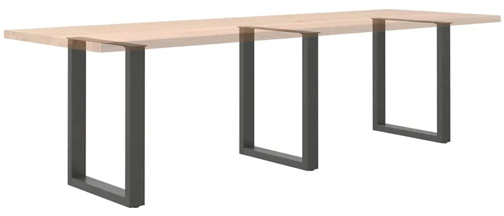 Pés para mesa de jantar em formato de U, 3 peças, antracite, 70x(72-73