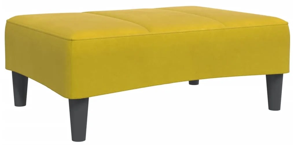 Sofá-cama 2 lugares c/ apoio de pés veludo amarelo