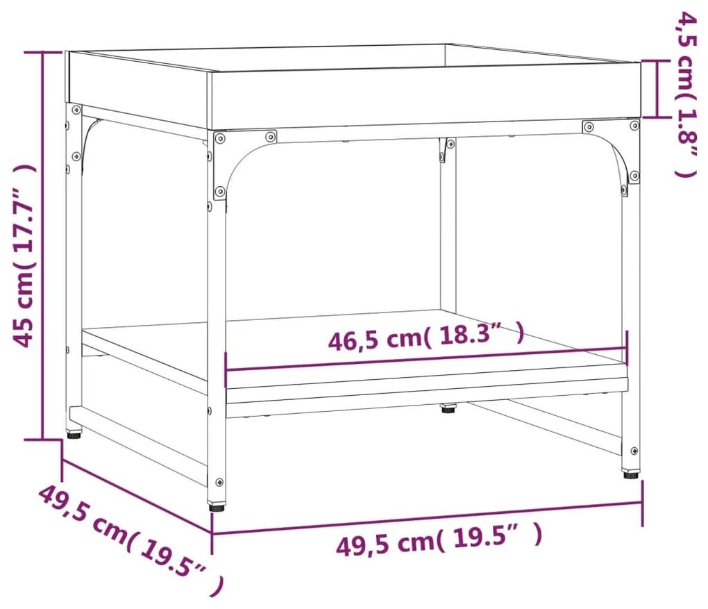Mesa de centro 49,5x49,5x45 cm deriv. madeira carvalho castanho