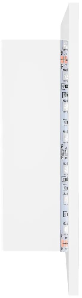 Armário espelhado casa de banho LED 90x12x45 cm acrílico branco