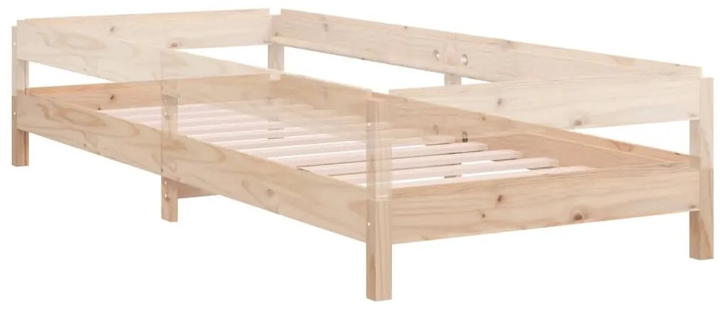 Cama empilhável 90x190 cm madeira de pinho maciça