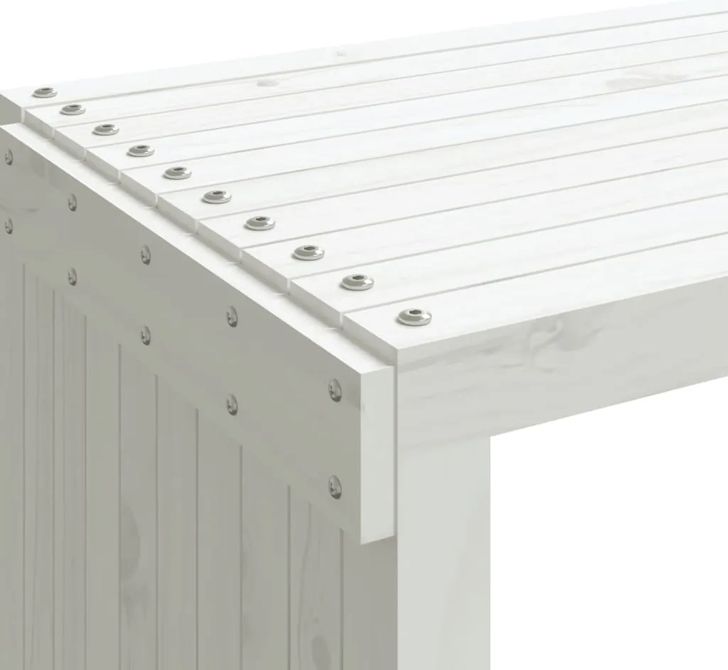 Banco de jardim extensível 212,5x40,5x45 cm pinho maciço branco