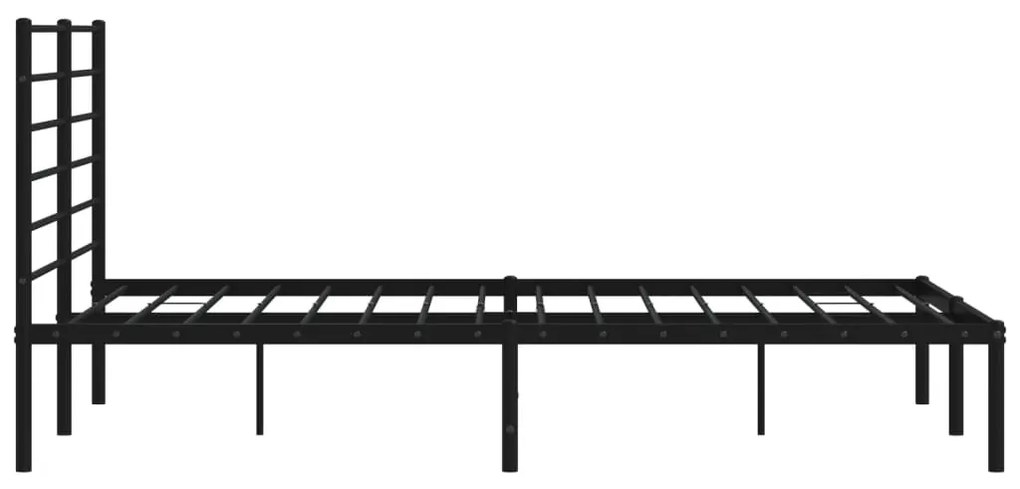 Estrutura de cama em metal com cabeceira 150x200 cm preto