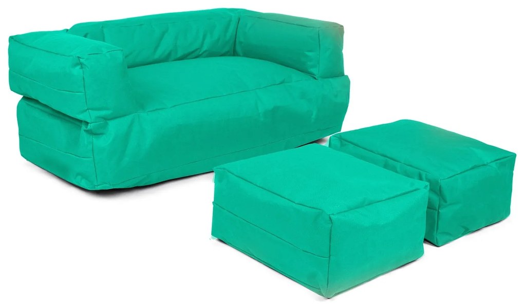 Pufe de Jardim Kids Double Seat – Turquesa – 100x40x50 cm | Tribo Home