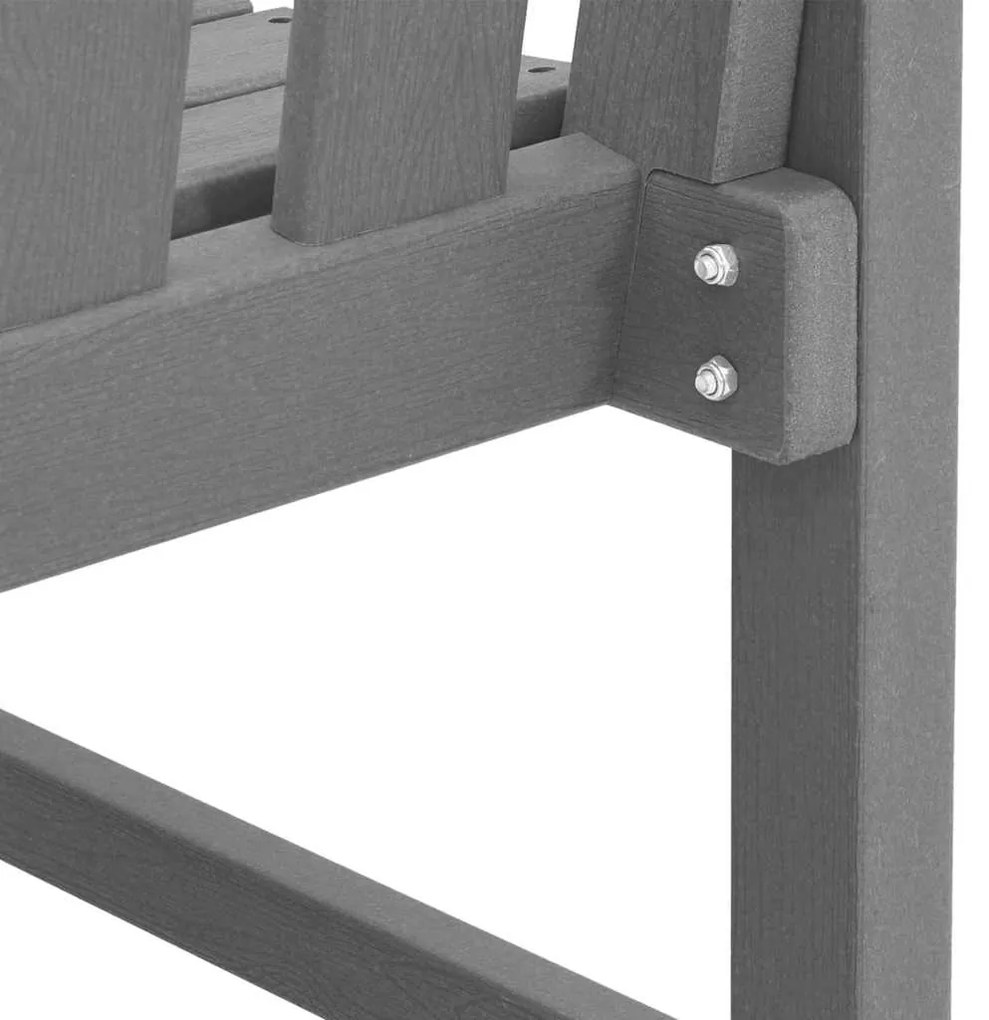 Banco de Jardim Cinza Claro 120 cm HDPE