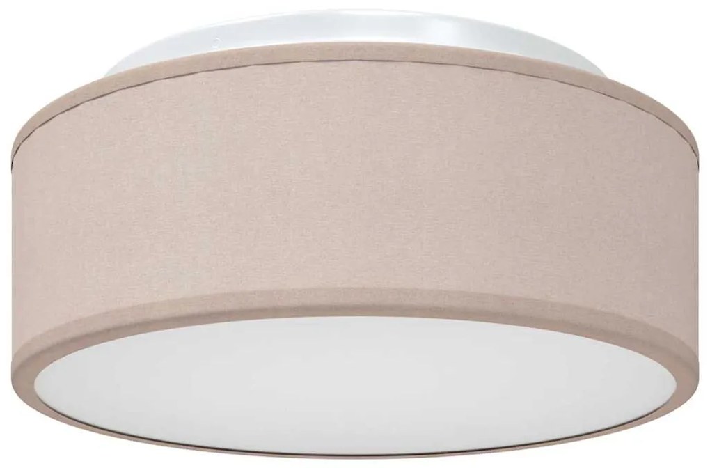 Luz de Teto Embutida Taupe 30 cm Tecido E27