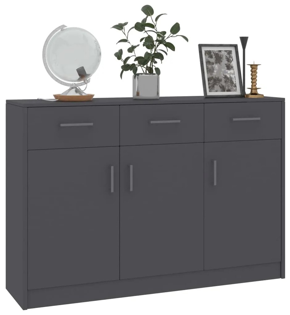 Aparador 110x30x75 cm contraplacado cinzento