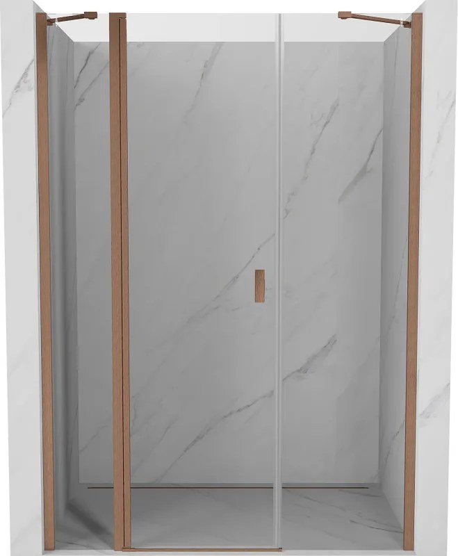 Mexen Mist porta de duche articulada 140 cm, transparente, cobre escovado - 8A4-140-001-65-00