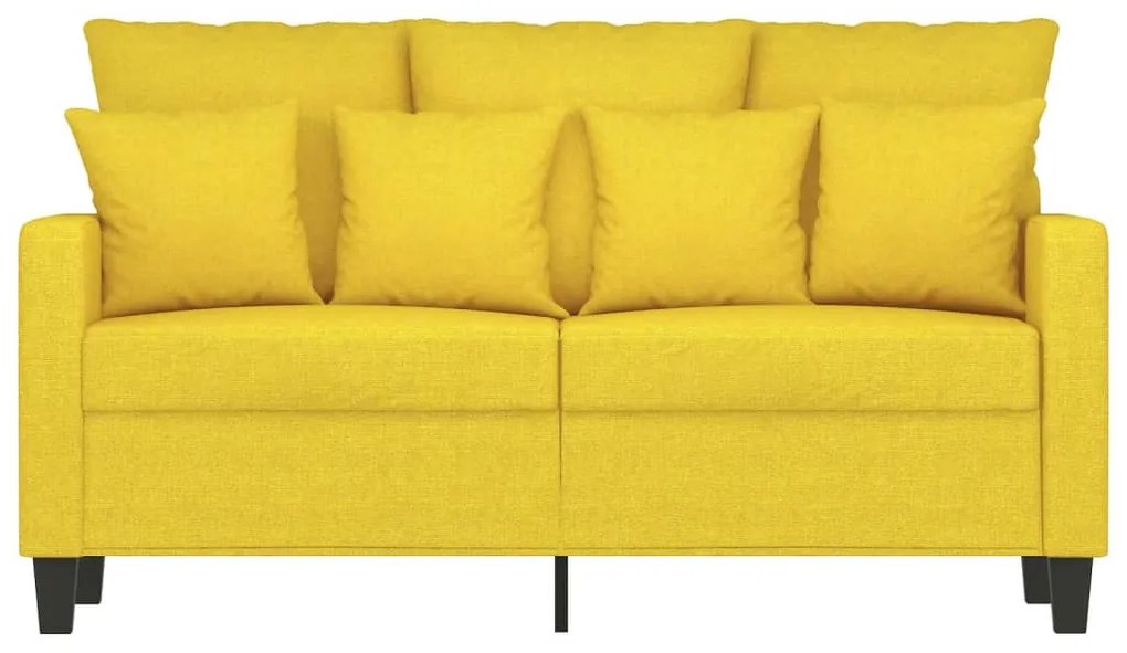 Sofá de 2 lugares 120 cm tecido amarelo-claro