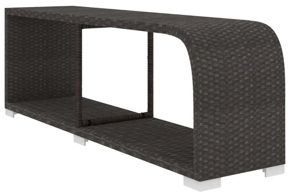10 pcs conjunto lounge de jardim c/ almofadões vime PE preto