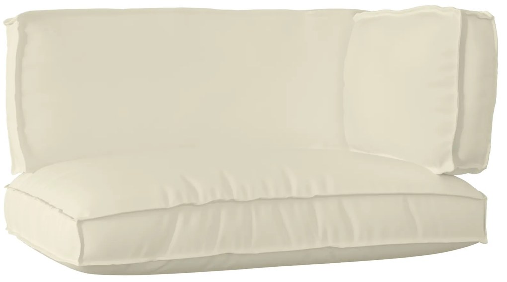 vidaXL Conjunto de Almofadas para Palete 3 pcs Creme 120 x 80 x 12 cm