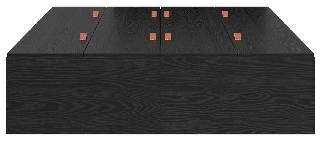 Cama com Arrumação Preto Carvalho 120x190 cm