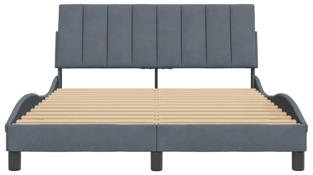Estrutura de cama sem colchão 140x200 cm veludo cinzento-escuro