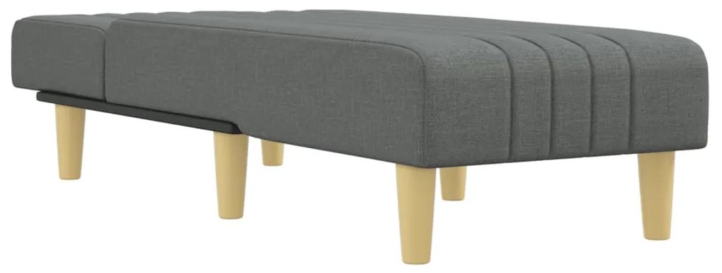 Chaise longue tecido cinzento-escuro