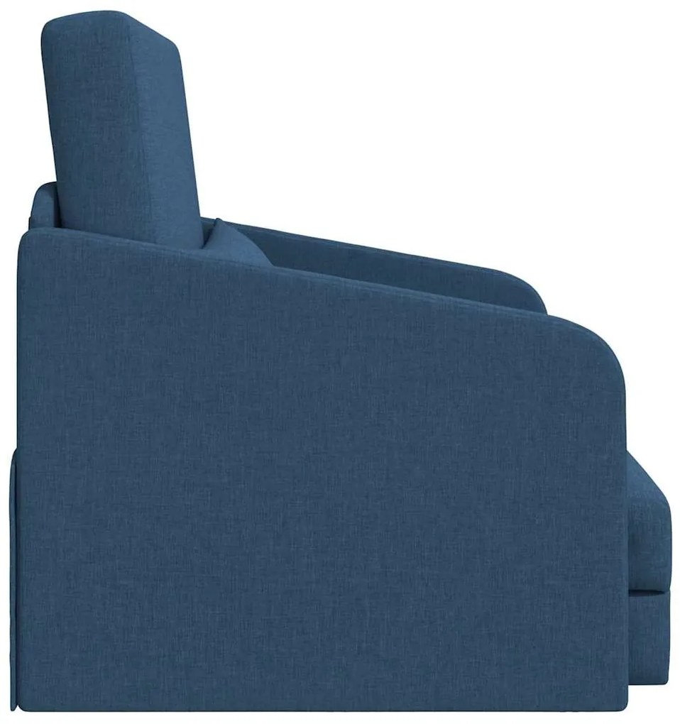 Sofá Cama de Chão 2 em 1 Azul 65x80x83 cm Tecido