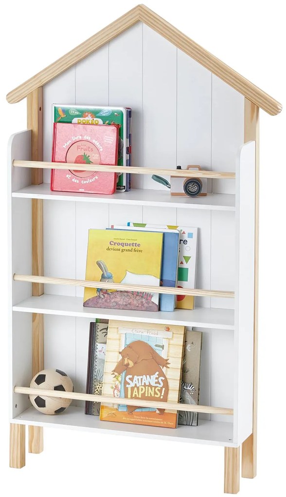 Estante de livros Montessori, Bord de Mer branco claro liso