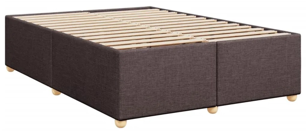 Cama com molas/colchão 140x200 cm tecido castanho-escuro