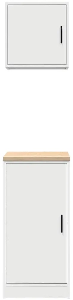 Armários de garagem 2 pcs derivados de madeira branco