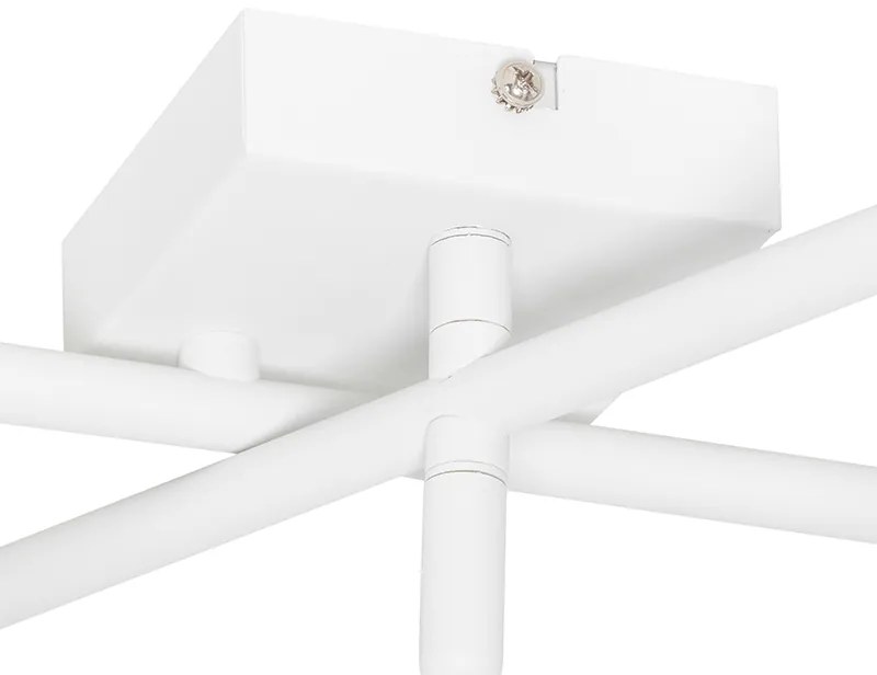 Candeeiro de teto moderno branco 5 luzes ajustável quadrado - Jeana