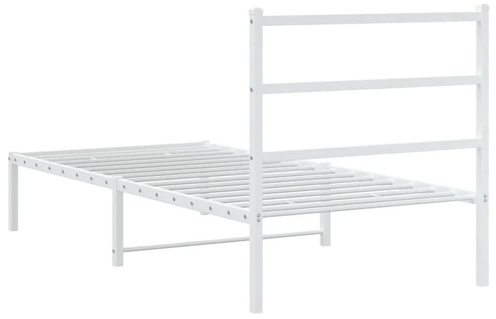 Estrutura de cama com cabeceira 90x190 cm metal branco