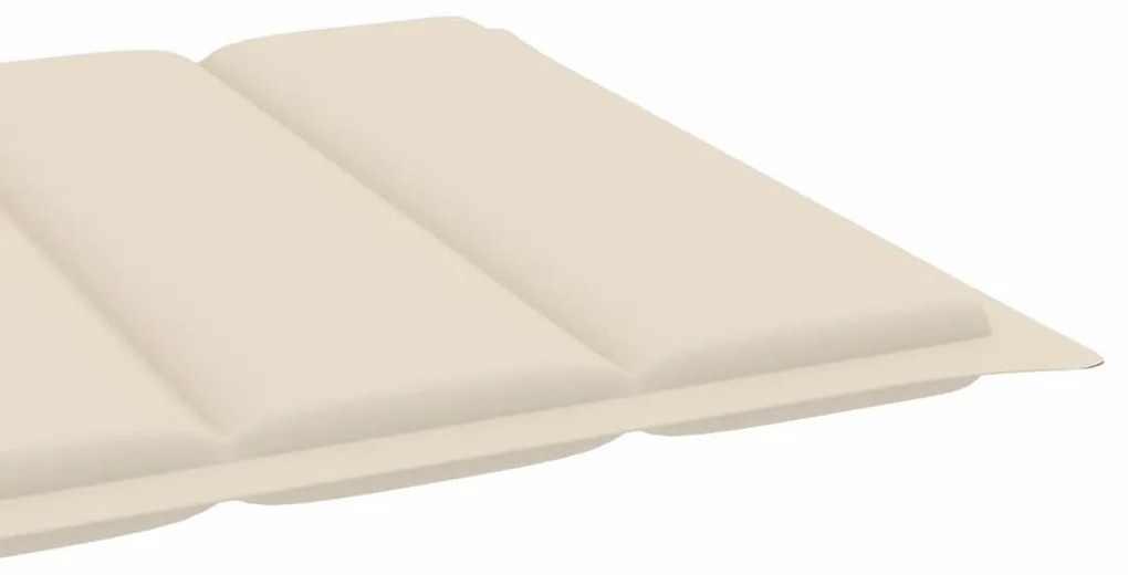 Espreguiçadeiras 2 pcs com almofadão cor creme teca maciça