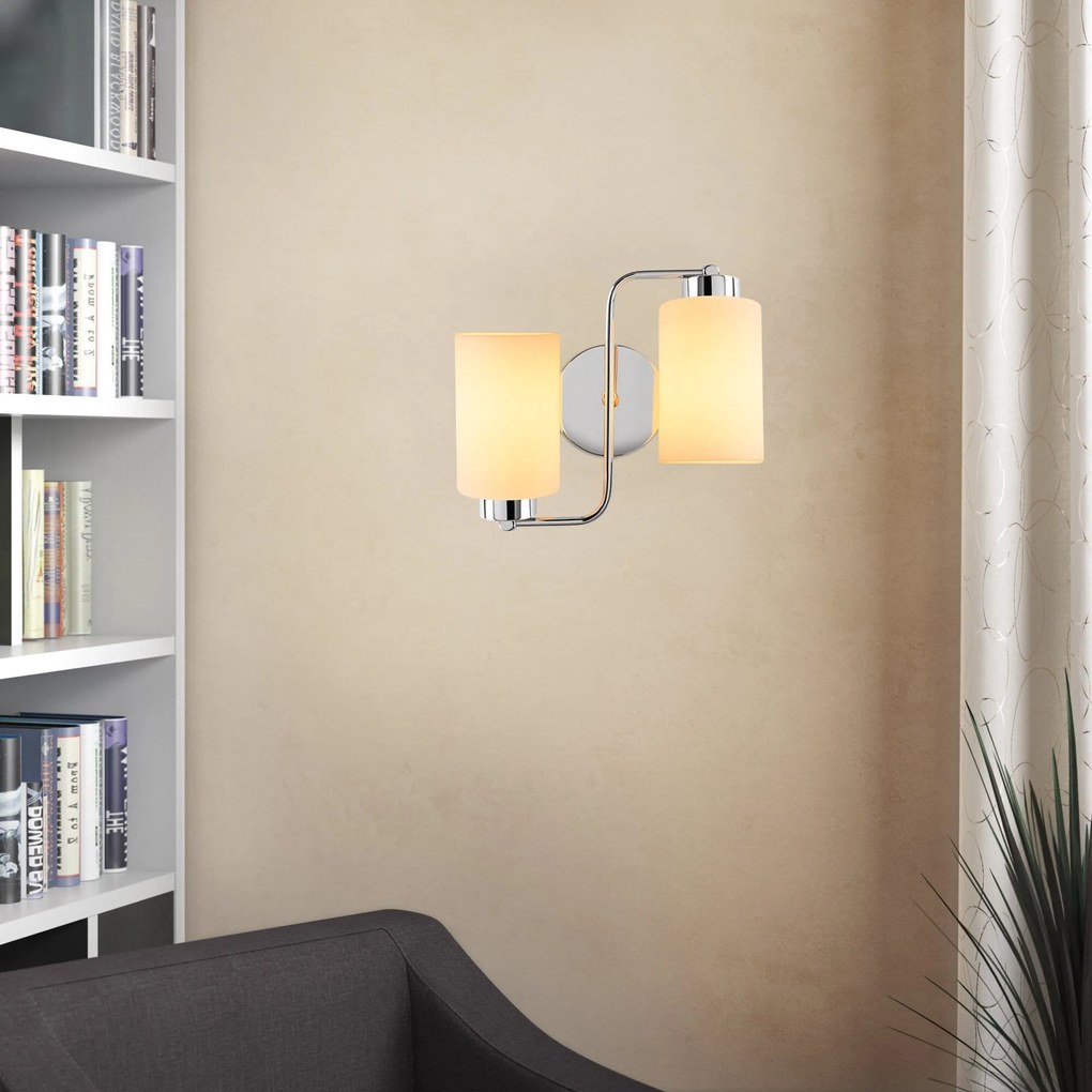 Candeeiro de Parede Balcova – Prateado – 32 cm