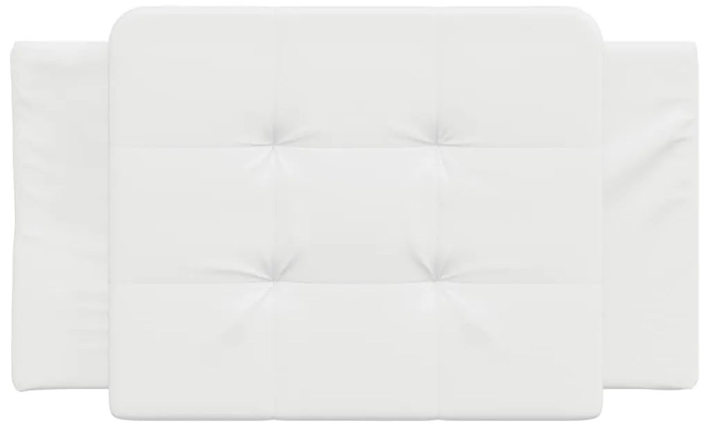 Almofadão de cabeceira 90 cm couro artificial branco