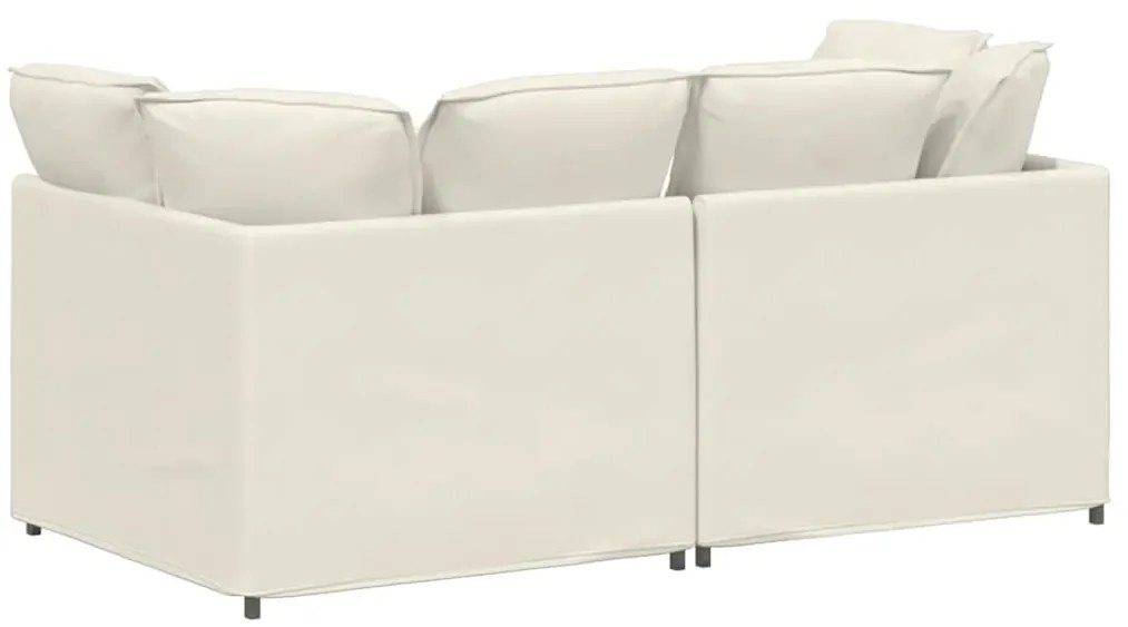 Sofá modular com almofadas veludo creme