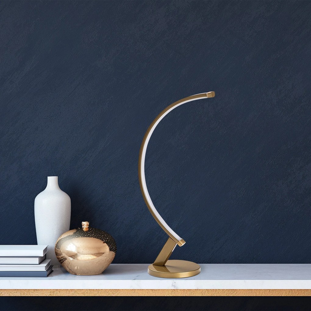 Candeeiro de Mesa Bevel – Dourado – 13x47x20 cm
