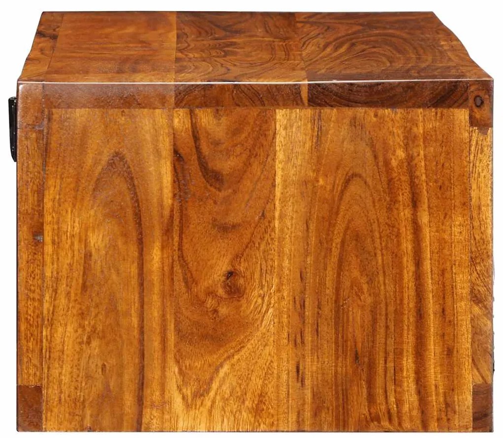 Armário de TV para parede 100x30x22 cm madeira acácia maciça