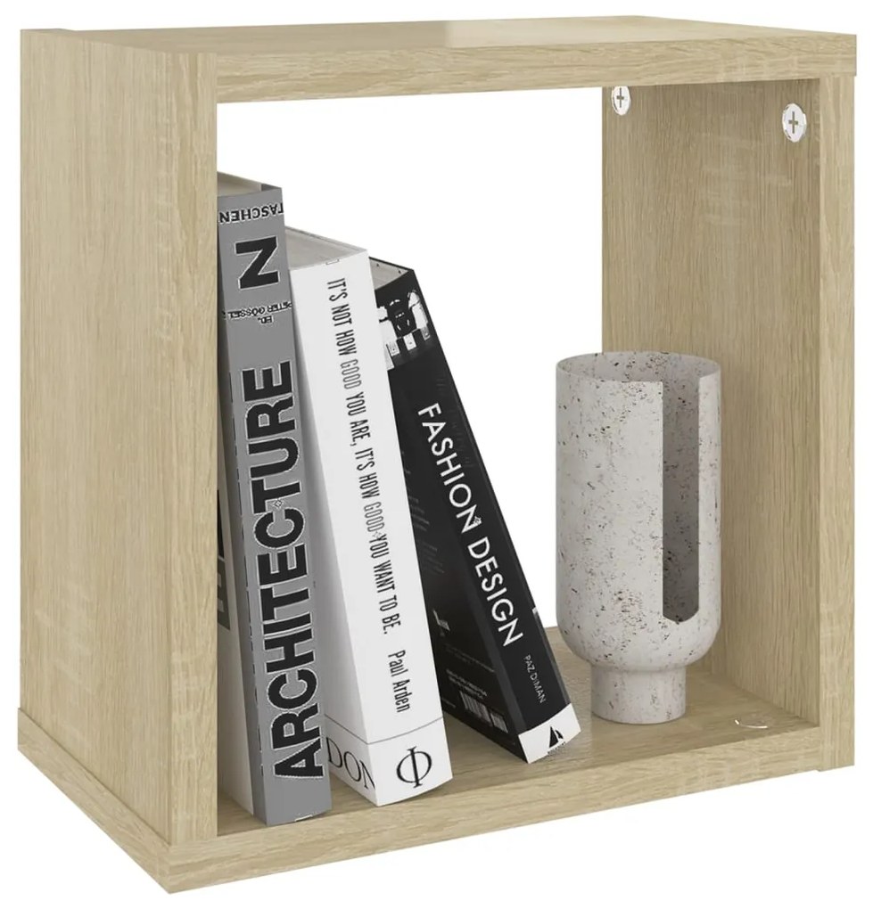 Prateleiras de parede em forma de cubo 2 pcs 26x15x26 cm sonoma