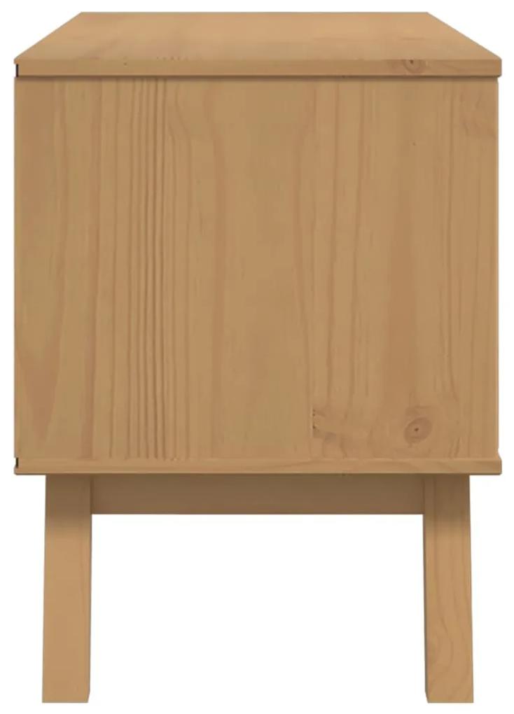 Móvel de TV OLDEN 114x43x57cm madeira de pinho maciça castanho