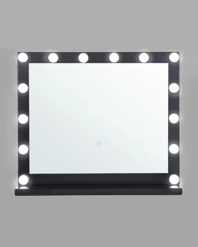 Espelho de maquilhagem preto com LED 50 x 60 cm BEAUVOIR Beliani