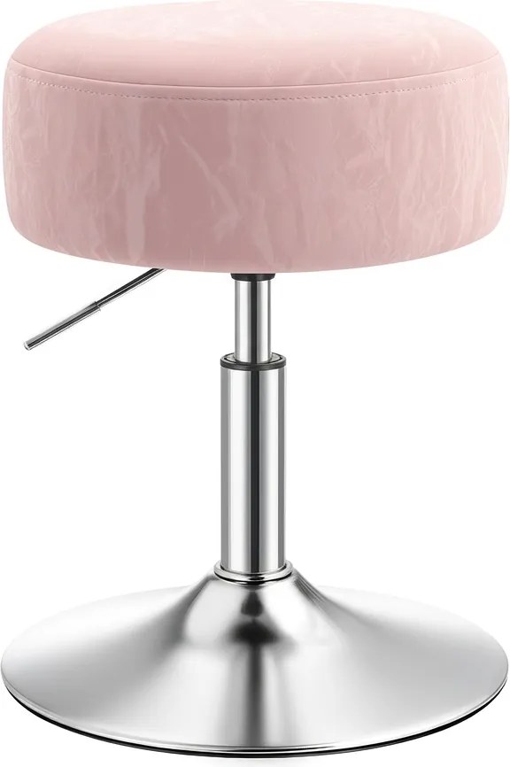 Banco de toucador 38 x 38 x (44-56) cm ajustável em altura rosa
