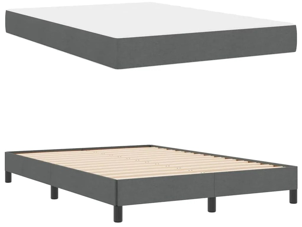 Cama Box Outros Cinzento escuro 140 x 190 cm tecido