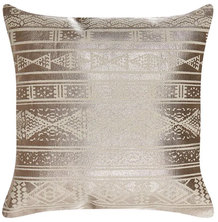 Almofada de algodão com padrão geométrico rosa dourado 50 x 50 cm OUJDA Beliani