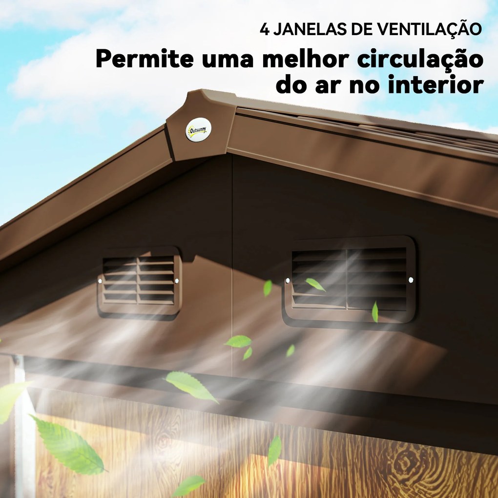 Abrigo de Jardim Exterior 3 m² 152x235,7x208,7 cm Abrigo de Jardim Met