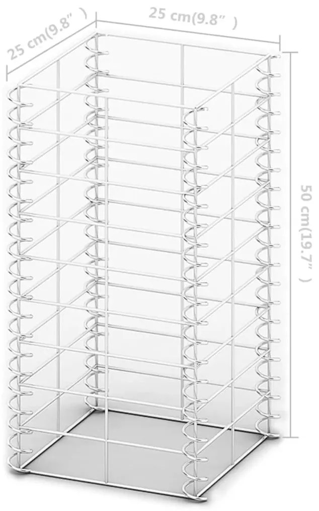 Conjunto de gabiões 3 pcs arame galvanizado 25 x 25 x 50 cm