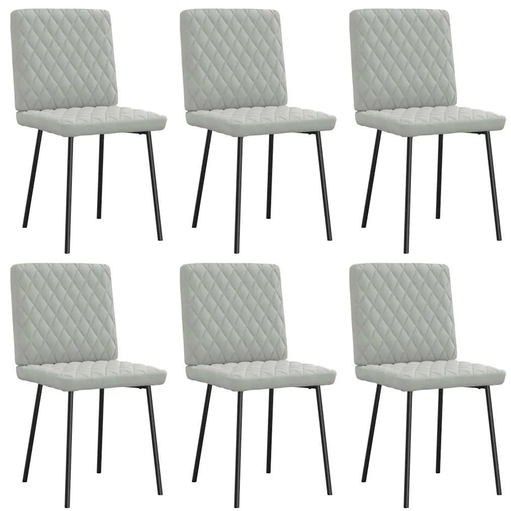 vidaXL Cadeiras de jantar 6 pcs veludo cinzento-claro