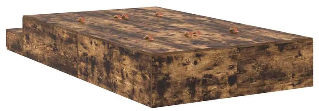 Cama de Armazenamento Carvalho Fumado 120x190 cm