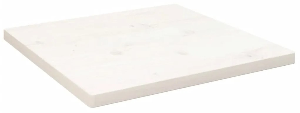 vidaXL Tampo de mesa quadrado 50x50x2,5 cm pinho maciço branco