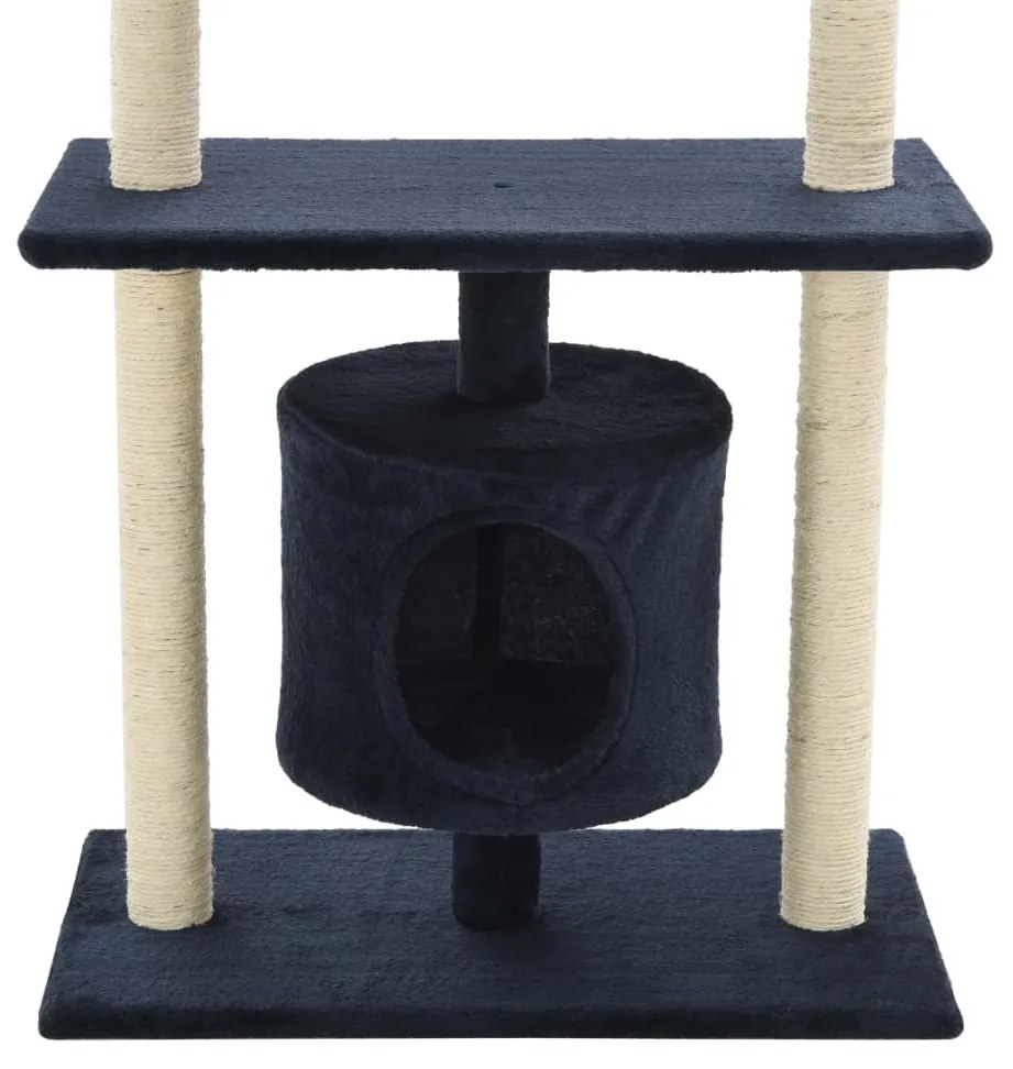 Árvore p/ gatos c/ postes arranhadores sisal 95 cm azul escuro