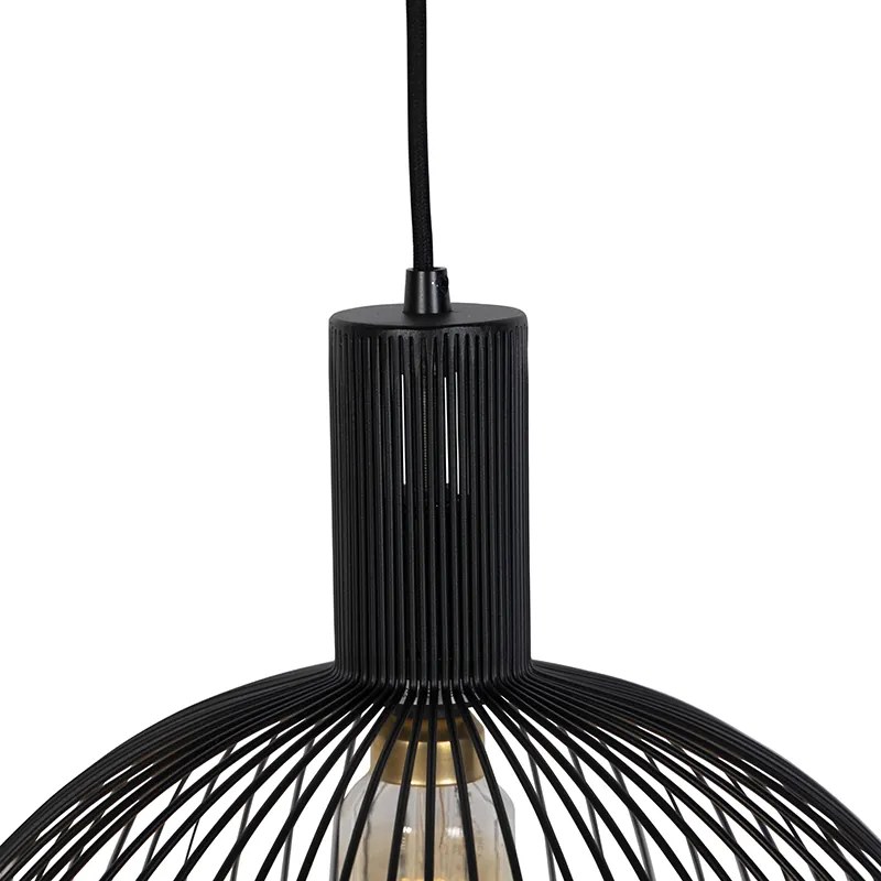 Candeeiro suspenso design preto 40cm - WIRE Dos Moderno