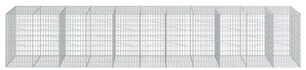 Cesto gabião com cobertura 550x100x100 cm ferro galvanizado