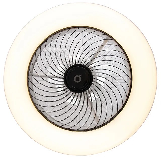 Ventilador de teto preto com LED e comando remoto - Clima Design