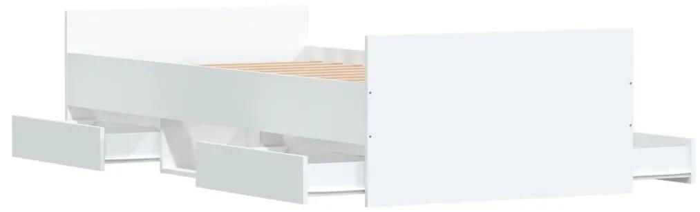 Estrutura de cama c/ painéis cabeceira e pés 90x200 cm branco