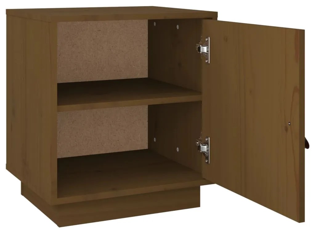 Mesa de cabeceira 40x34x45 cm pinho maciço castanho mel