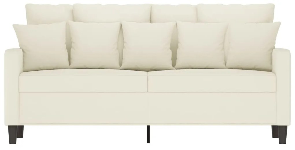 Sofá de 2 lugares veludo 140 cm cor creme