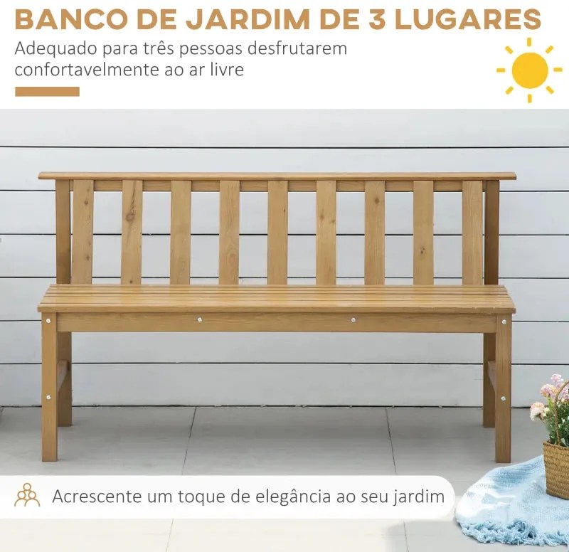 Banco de Jardim de 3 Lugares